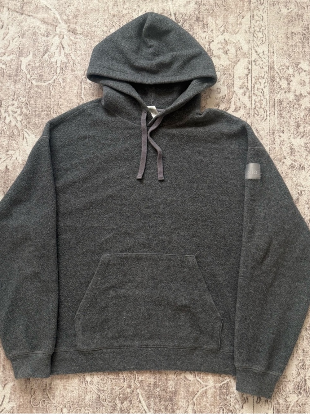 ALO Gray Men's Hooded Pullover Sweatshirt
